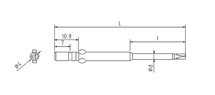 φ4三角起子頭帶變徑